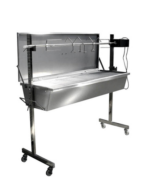 Stainless Steel Warrior Spit Roaster - Stoves & Cooktops - Flaming Coals - Hunter Valley Heating 