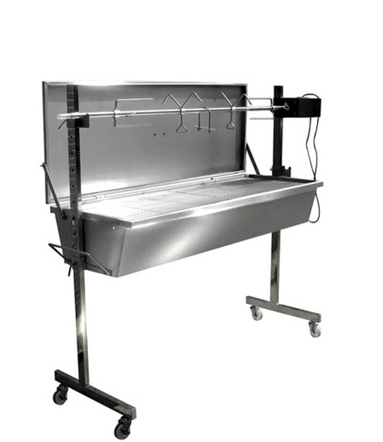 Stainless Steel Warrior Spit Roaster - Stoves & Cooktops - Flaming Coals - Hunter Valley Heating 
