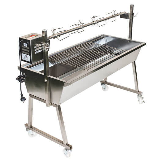 The Minion Stainless Steel Spit Rotisserie - Stoves & Cooktops - Flaming Coals - Hunter Valley Heating 