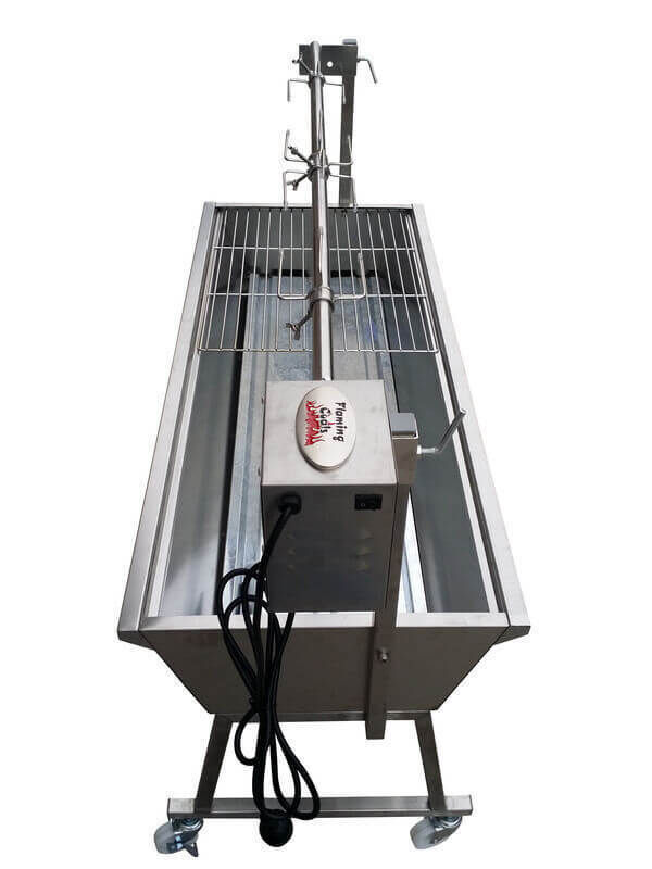 The Minion Stainless Steel Spit Rotisserie - Stoves & Cooktops - Flaming Coals - Hunter Valley Heating 