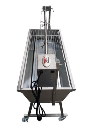 The Minion Stainless Steel Spit Rotisserie - Stoves & Cooktops - Flaming Coals - Hunter Valley Heating 