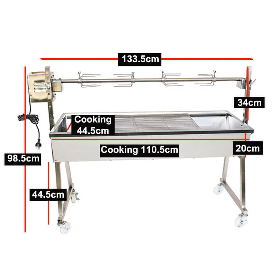 The Minion Stainless Steel Spit Rotisserie - Stoves & Cooktops - Flaming Coals - Hunter Valley Heating 