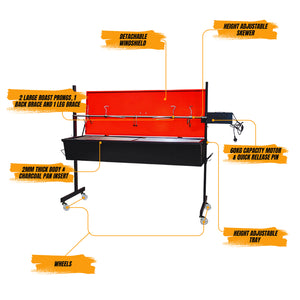 Warrior Pig Spit Roaster - Stoves & Cooktops - Flaming Coals - Hunter Valley Heating 