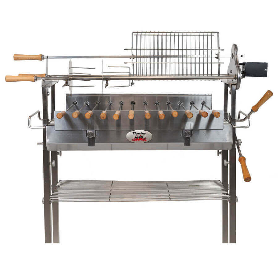 Deluxe Cyprus Grill Spit Stainless Steel - Stoves & Cooktops - Flaming Coals - Hunter Valley Heating 