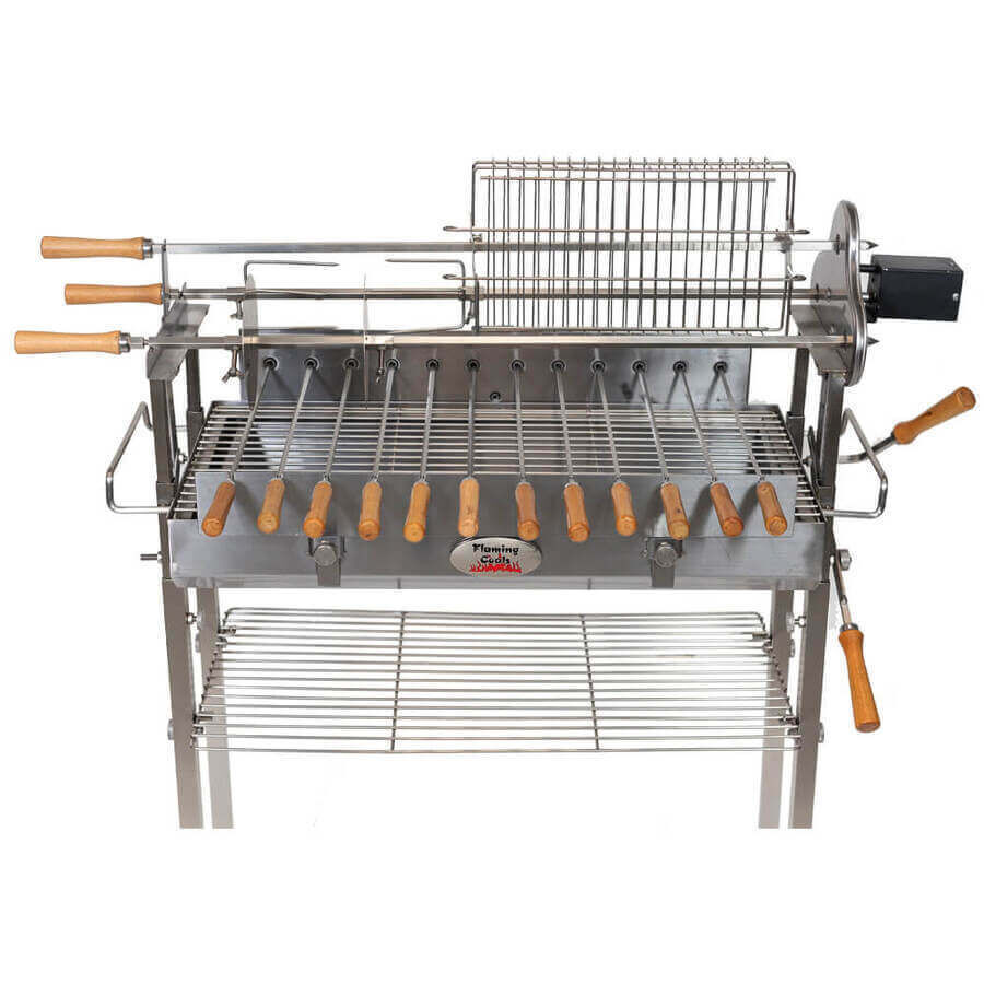 Deluxe Cyprus Grill Spit Stainless Steel - Stoves & Cooktops - Flaming Coals - Hunter Valley Heating 