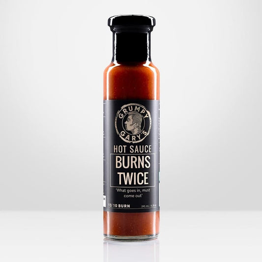 Burns Twice Hot Sauce - Salts, Rubs and Sauces - Grumpy Gary's Gourmet Hot Sauces - Hunter Valley Heating 