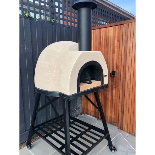 HVH Pizza Ovens HVH60 Dome Preassembled Pizza Oven with a rounded dome design and stainless steel exterior.