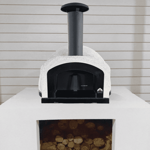 HVH70 Crema Black PVD preassembled pizza oven by HVH Pizza Ovens, showcasing a sleek black exterior and professional design.