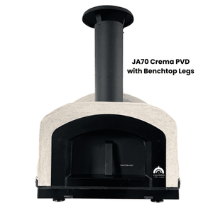 HVH70 Crema Black PVD preassembled pizza oven by HVH Pizza Ovens, stainless steel construction with black finish.