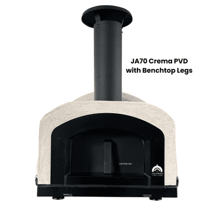 HVH70 Crema Black PVD preassembled pizza oven by HVH Pizza Ovens, stainless steel construction with black finish.