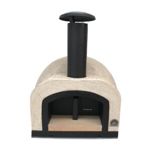 HVH70 Crema preassembled pizza oven from HVH Pizza Ovens, featuring a cream-colored exterior and compact design.