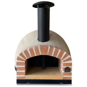 HVH70 Real Brick Preassembled Pizza Oven from HVH Pizza Ovens, showcasing its brick exterior and compact design for authentic pizza making.