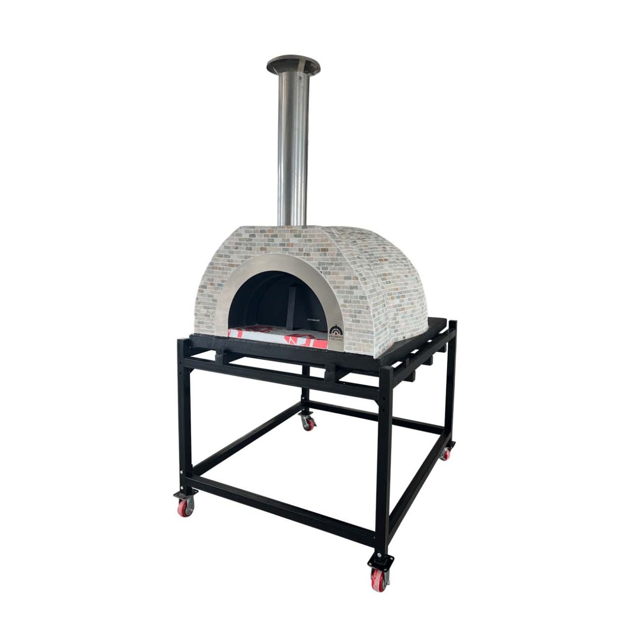 HVH Pizza Ovens HVH80 Tiled Dome Preassembled Pizza Oven with tiled dome and compact design for outdoor pizza baking.