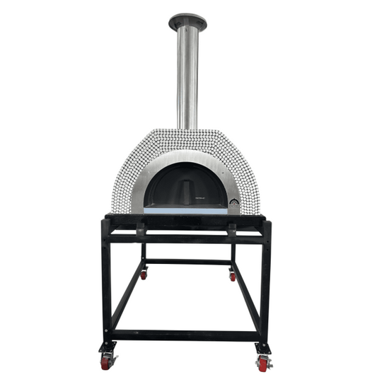 HVH Grande Tiled Preassembled Pizza Oven from HVH Pizza Ovens, showcasing the tiled exterior and spacious cooking chamber.