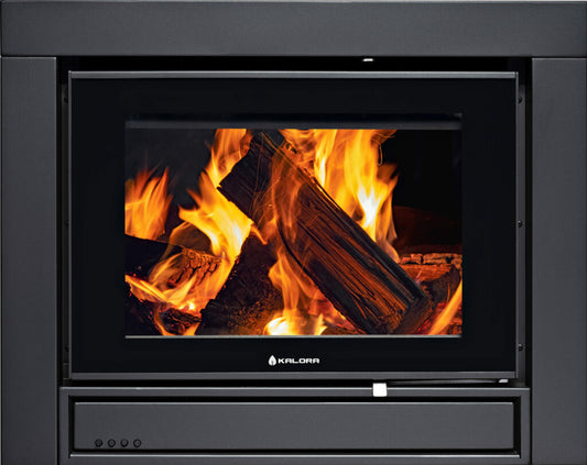 Kalora Accent zero clearance box for inbuilt wood fireplace installation