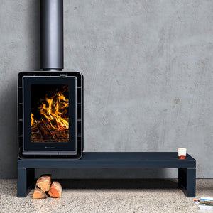 Kalora Urban PT wood fireplace with plinth base left