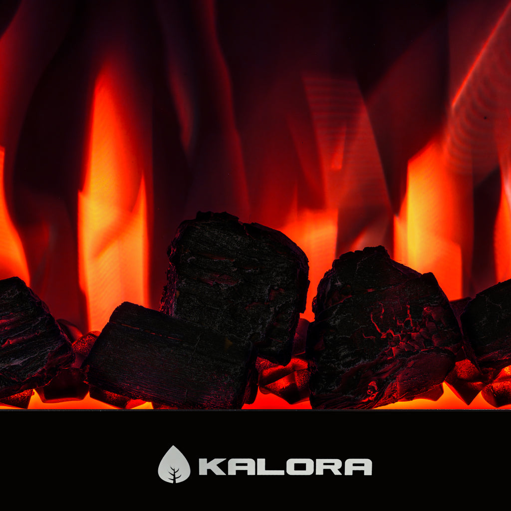 Kalora Nexus electric fireplace with modern wall-mounted flame display
