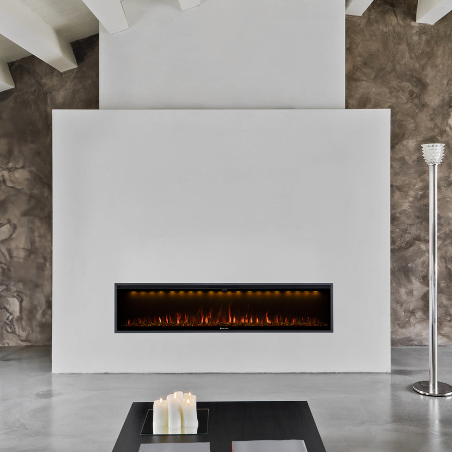 Kalora Nexus recessed electric fireplace in contemporary living room