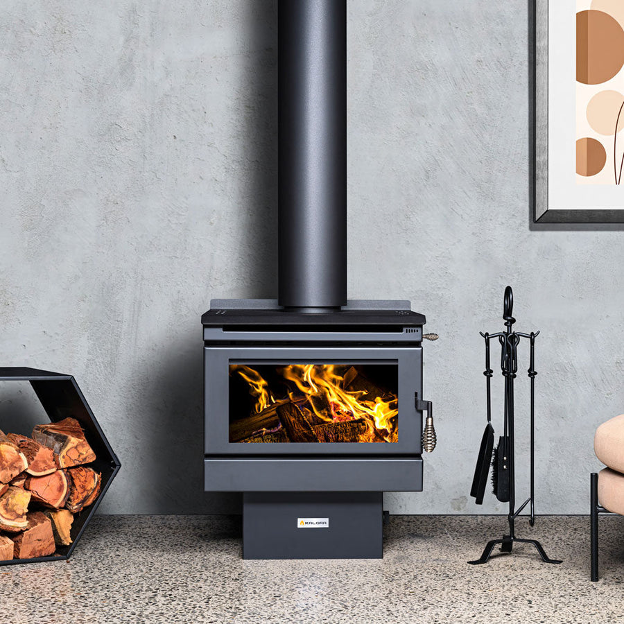 Kalora Chalet 5 wood fireplace freestanding heater in modern home