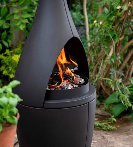 Morsø Kamino outdoor oven from Morsø, an outdoor fireplace with a sleek design and wood-burning functionality for outdoor cooking.