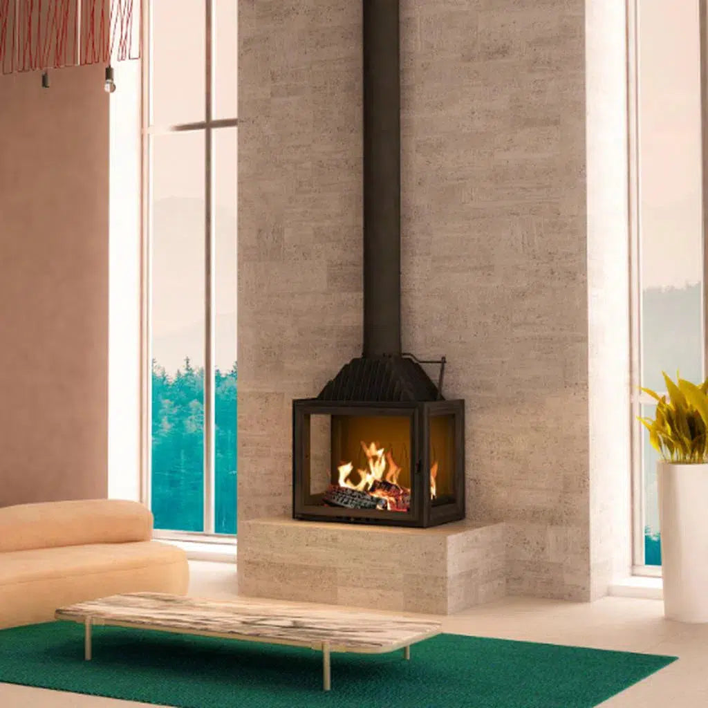 BEST FIREPLACES AUSTRALIA - Siena 750 3 Sided Freestanding Fireplace | Hunter Valley Heating