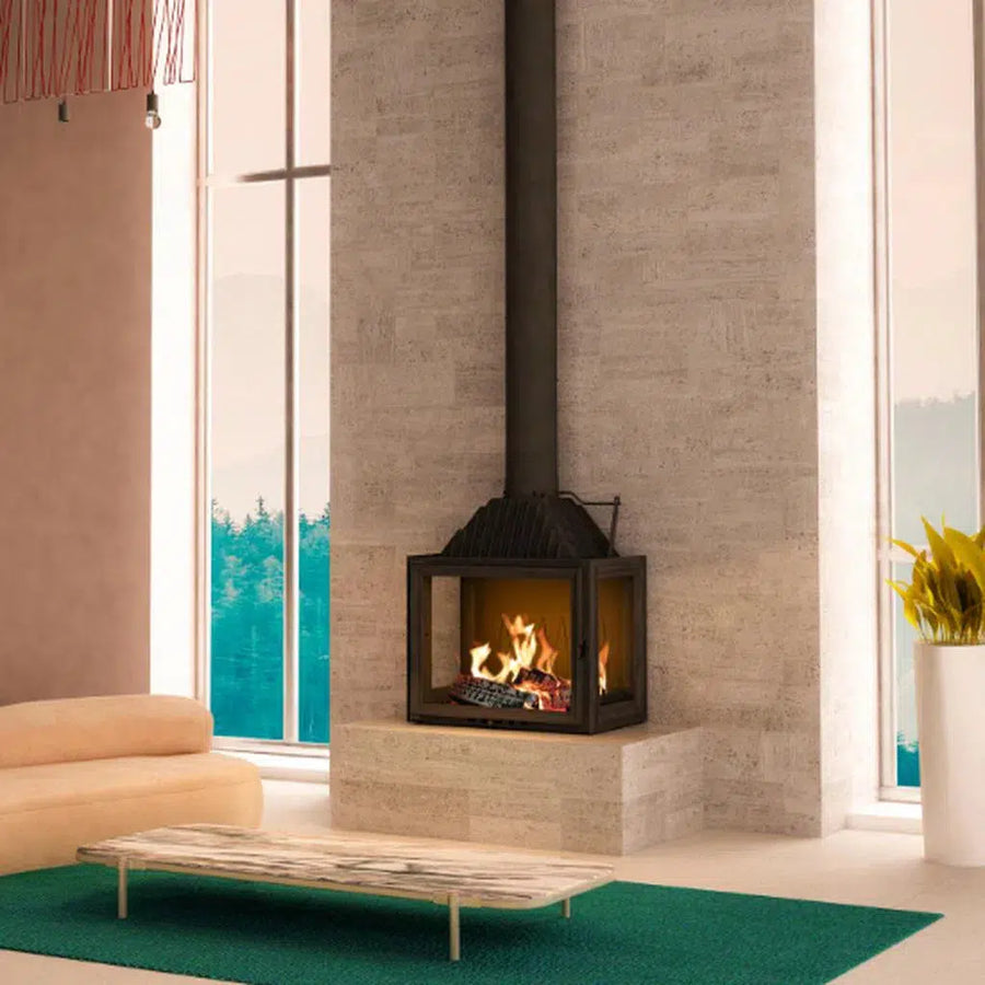 BEST FIREPLACES AUSTRALIA - Siena 750 3 Sided Freestanding Fireplace | Hunter Valley Heating