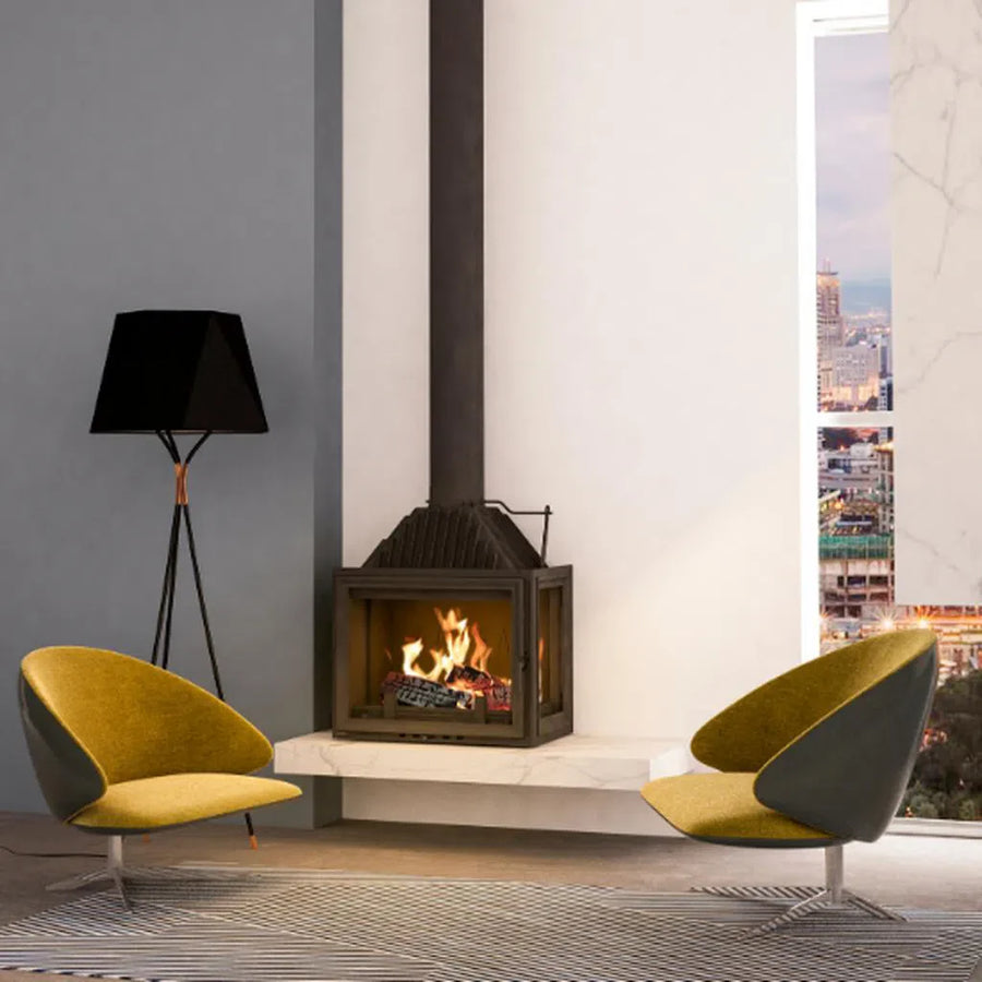 BEST FIREPLACES AUSTRALIA - Siena 750 Right Corner Freestanding Fireplace | Hunter Valley Heating