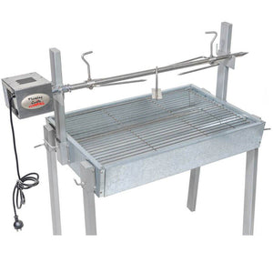 Extendable Large Charcoal BBQ Spit Rotisserie - Stoves & Cooktops - Flaming Coals - Hunter Valley Heating 