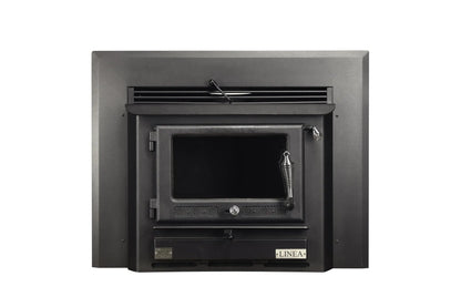 WISELIVING Linea Hydronic Wood Boiler stove for heating and cooking, featuring inbuilt design and 20kW power output.