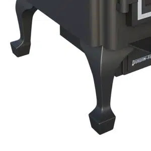Black leg add-ons for Quadra-Fire 43 Step Top Quad International wood fireplace, designed to enhance stability and style.
